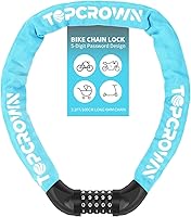Vista 15 de Candado de Cadena para Bicicleta de 3.2 Pies de Largo, Alta Seguridad, Resistente, Antirrobo, Cerradura de Bicicleta con Combinación de 5 Dígitos