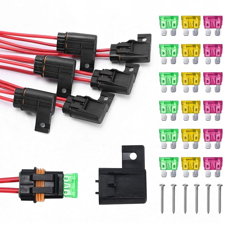 Porta-fusível em linha Saihisday 12 AWG ATC/ATO à prova d’água 12 V – Kit com 6