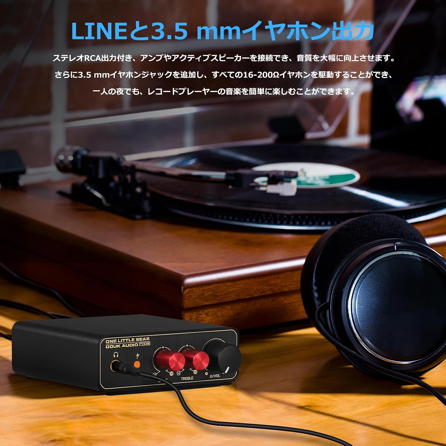 T14 EQ Mini MM/MC Phono レコードプレーヤー用 RIAA プリアンプ 【Midrange】 ヘッドホンアンプ ミニ