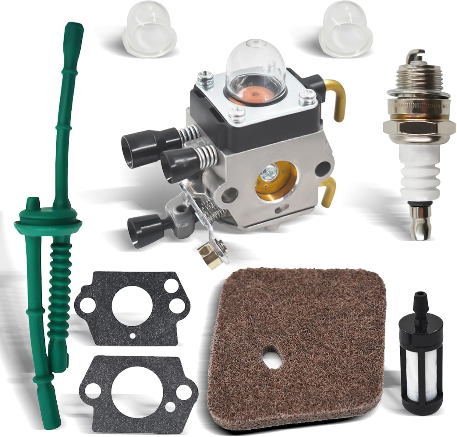 ALL-CARB FS55R Carburetor Carburetor Kit Replacement for Stihl FS45 FS46 FS46C FS55 HS45 FC55 FS55R FS55RC FS38 FS45C KM55R String Trimmer Weedeater Parts C1Q-S186A C1Q-S186B 4140 120 0619 C1Q-S186