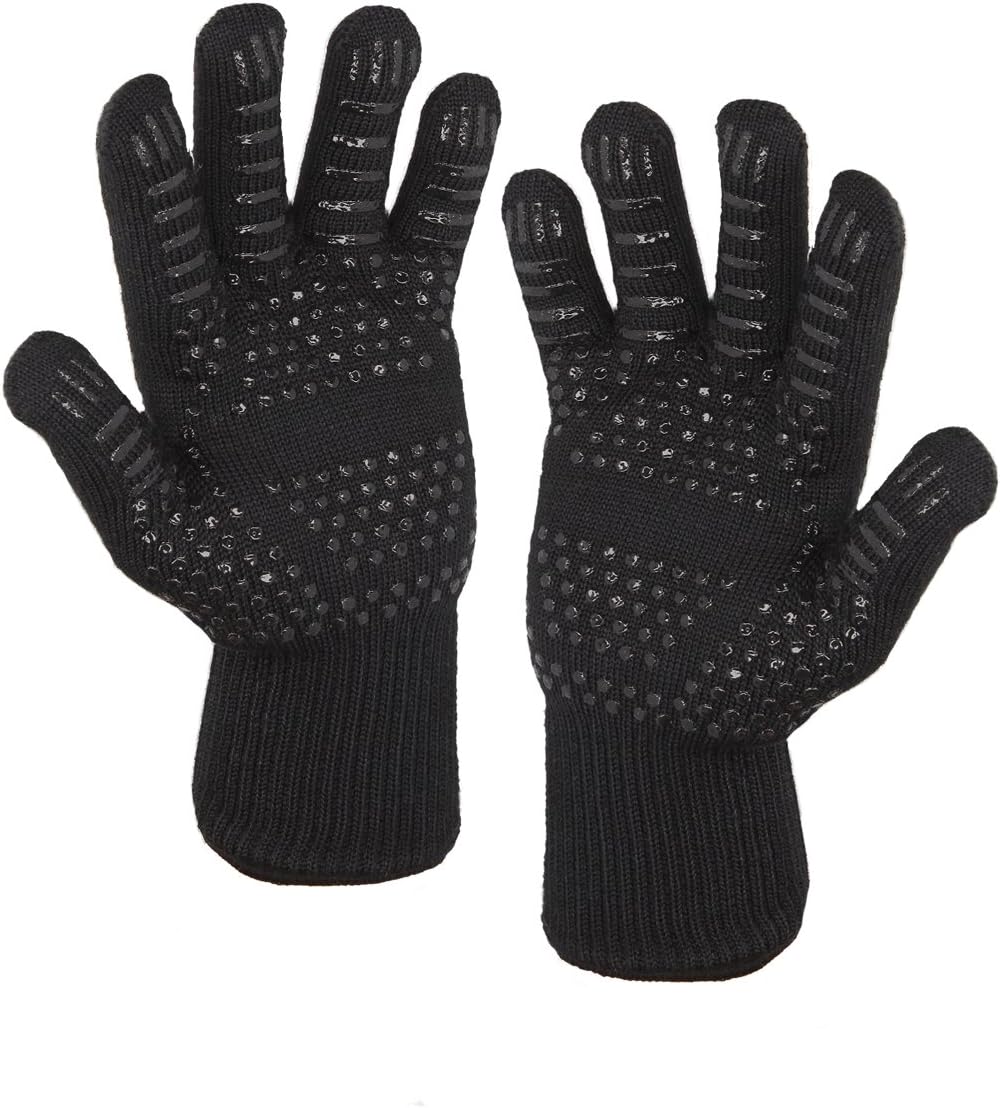 Premium grill gloves / oven gloves (set of 2) - heat resistant up to 500 ° C - ideal fit - extra long forearm protection - extreme safety - pot gloves - chimney gloves - heat gloves