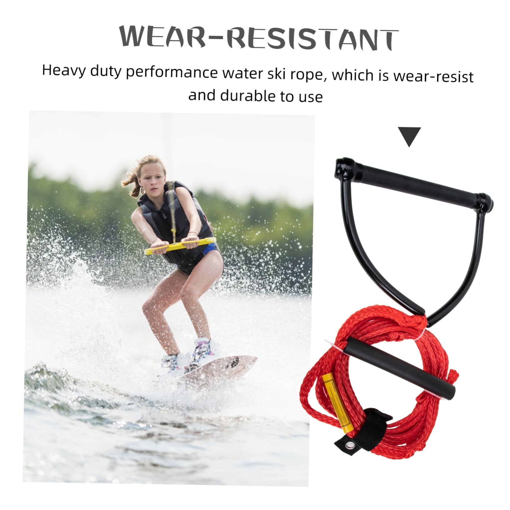 Wasserski Seil mit Griff Abriebfestes UV beständiges Zugseil für Wassersport Hellfarbig Robust und Langlebig Geeignet für Wakeboard Ski Board und Bootsschleppseil Praktisches