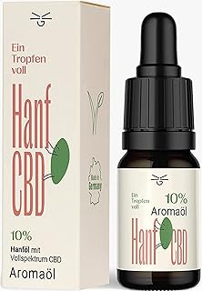 CBD Huile 10 % cannabidiol – Gouttes de CBD à spectre complet d'huile de chanvre bio du sud de l'Allemagne + CBD suisse – Certifié – Testé en laboratoire – Végétalien – Huile de chanvre purement