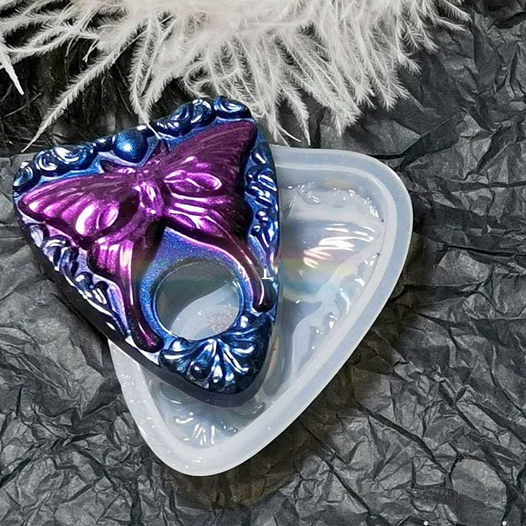 iSuperb 2 pcs Unique Witchy Butterfly Keychain Molds Epoxy Resin Pendant Molds Silicone Mold Jewelry Casting Molds with Hole for DIY Craft Decoration (2 Molds)