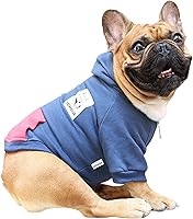 Vista 16 de iChoue Exclusiva Ropa de Lujo Suave Pro para Bulldog Inglés Sudaderas con Capucha Abrigo para Perros Medianos Bulldog Francés Pug Corgi Boston