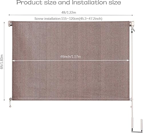 Miniatura 2 de Cross Land Persianas solares para exteriores y exteriores con manivela inalámbrica, enrollables, para patio, césped, pérgola, jardín, porche,