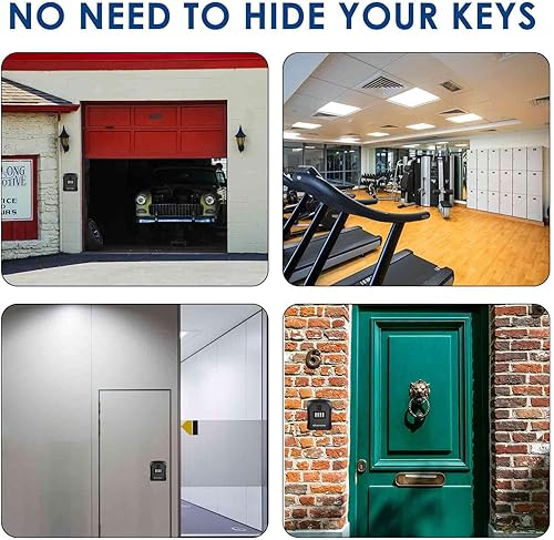 Miniatura 6 de GIVERARE Caja de seguridad, caja de seguridad con combinación de 4 dígitos, impermeable para exteriores, para almacenamiento de llaves de casa,