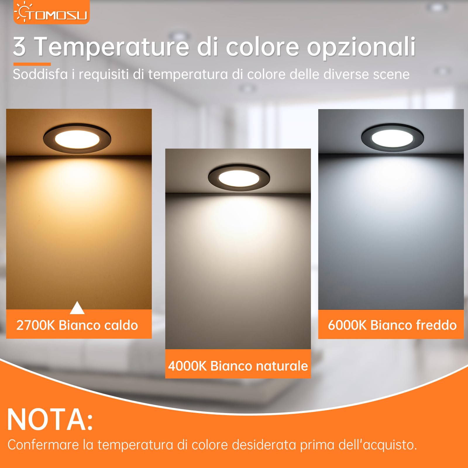 Tomosu 20x Faretti LED da Incasso per Cartongesso Neri, Luce Calda, 5W | 220V, Diametro 98mm, foro 75mm-85mm, 2700K, 450LM, IP44 Faretti LED Soffitto Incasso Cartongesso per Bagno, Rotonda