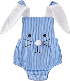 Gueuusu My First Easter Baby Boy Girl Outfit Bunny Costume Rabbit Ear Sleeveless Romper Overalls Infant Rabbit Cosplay Outfit Price In India