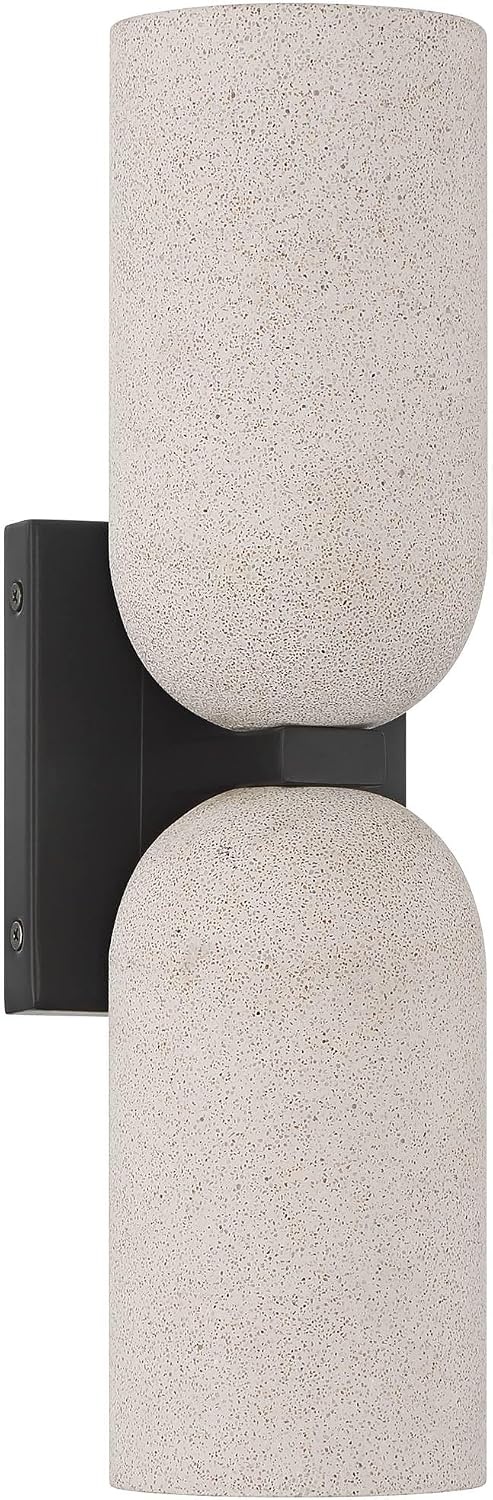 Possini Euro Design Possini Euro Amalfi 15" High Black and Cement 2-Light LED Wall Sconce