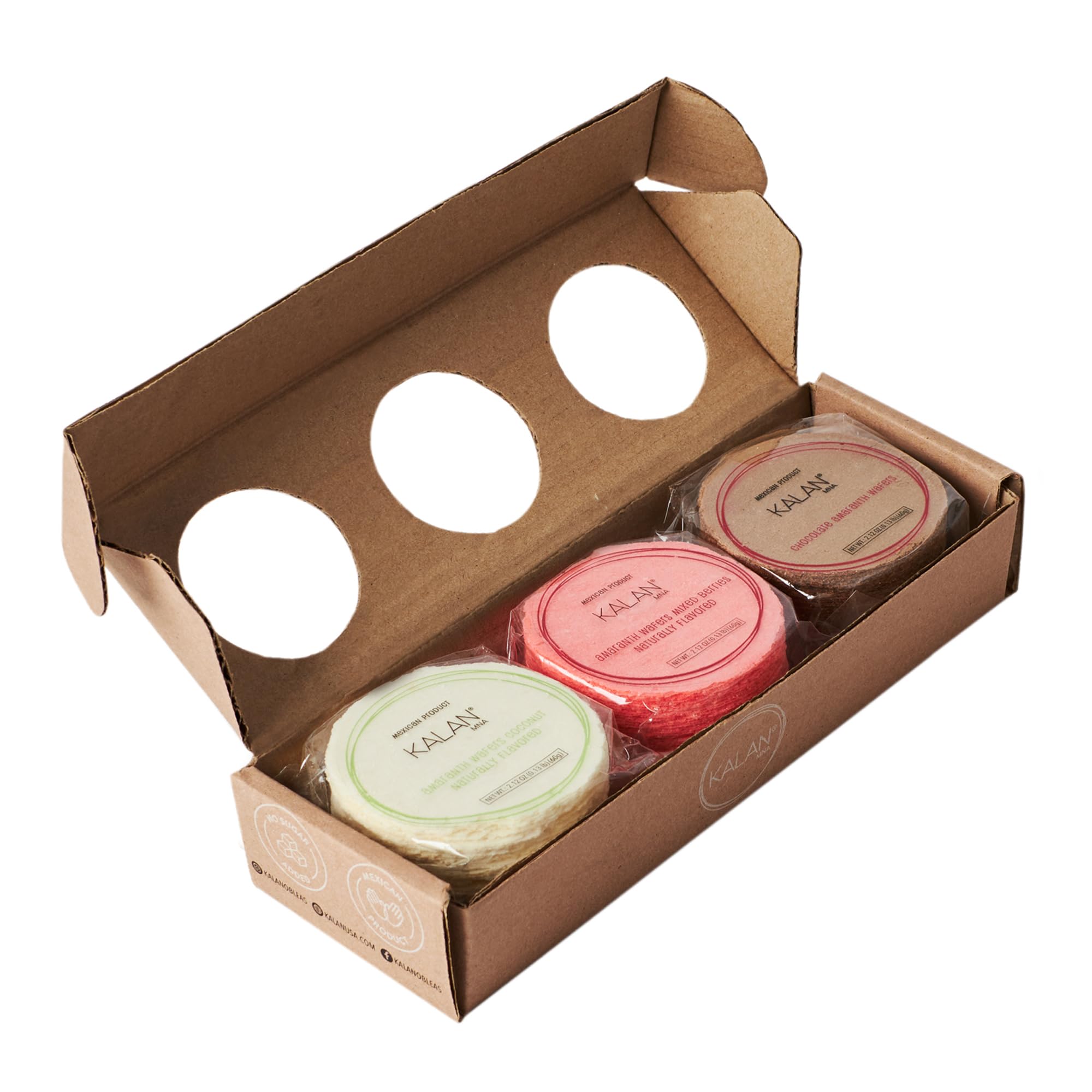 Kalan Mix Amaranth Flour Wafer Thins, Vegan and Sugar-free, Pack of 3