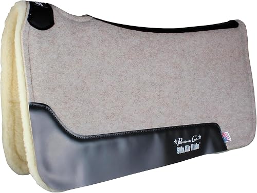 Professional's Choice Cowboy Air Ride Saddle Pad | Contoured Back Shock-Absorbing Breathable Moisture-Wicking Wool Felt Western Horse Riding Saddle Pad