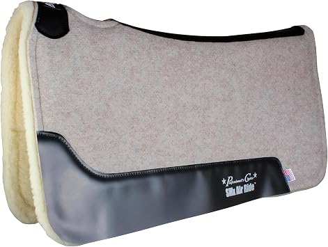 Professionals Choice Cowboy Air Ride Saddle Pad | Contoured Back Shock-Absorbing Breathable Moisture-Wicking Wool Felt Western Horse Riding Saddle Pad