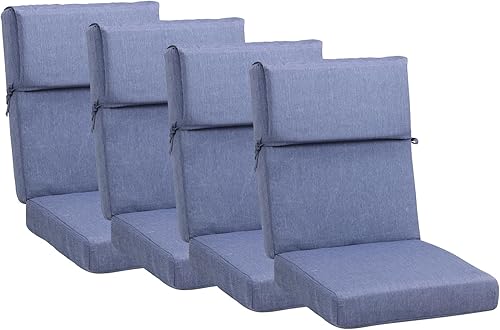 BPS Juego de 4 cojines para sillas mecedoras para exteriores, de 20 x 20 pulgadas, resistentes a la decoloración y al agua, con funda extraíble y