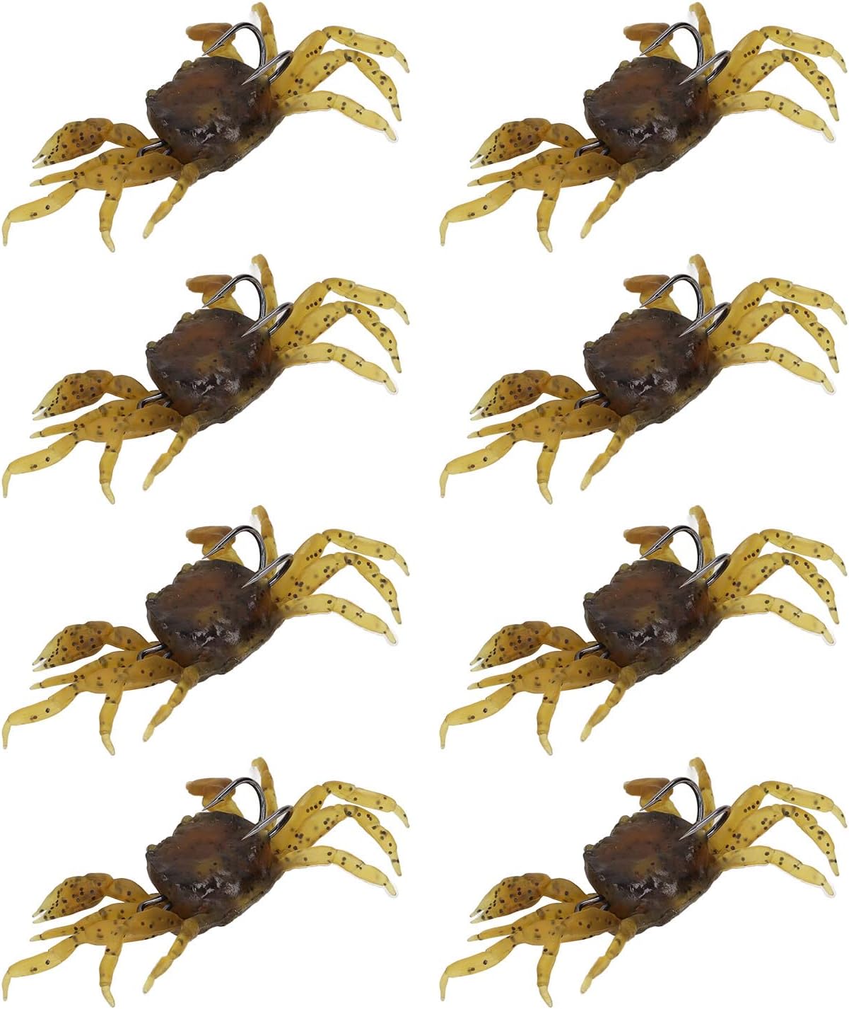VGEBY Artificial Crab Lures, 8Pcs Artificial Crab Bait