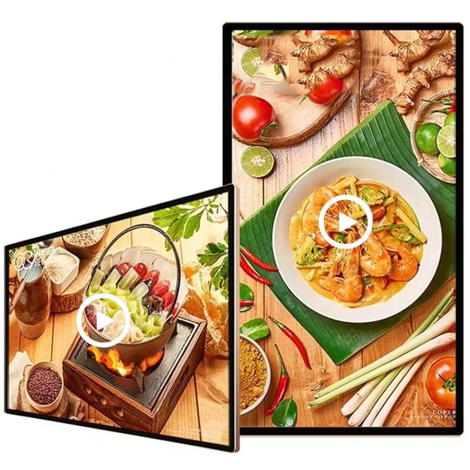 Digital Signage Display for Shop Windows, Landscape/Portrait Mode, Remote/USB Broadcasting, Wall/Recessed Mounting, LED Advertising Screen for Playing Videos/Images, for Home &amp; Commercial Use 18.5"
