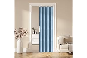 Magnetic Accordion Door Curtain, 24 inch Door Curtain Full Blackout Room Dividers...