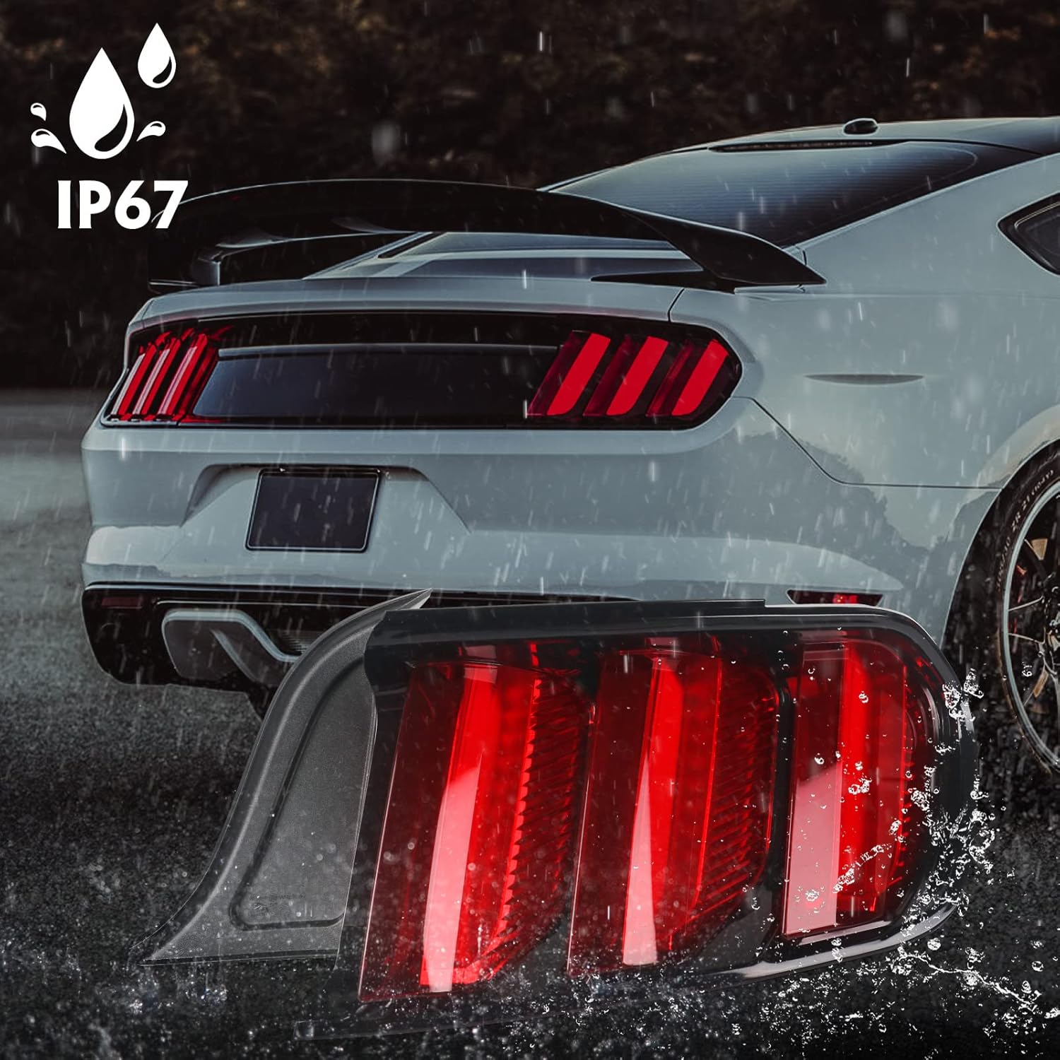 FIONE LED Tail lights Assembly Compatible with Ford Mustang 2015-2020 TailLight Replacement Rear Lamp Right Passenger Side RH FO2801238 FR3Z13404A