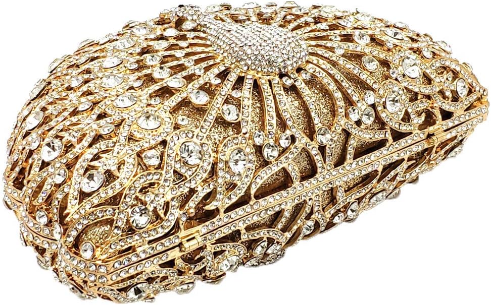 Boutique De FGG Mini Peacock Rhinestone Clutch Purse for Women, NO Phone, Heavy Crystal Evening Bag for Wedding Party image 5