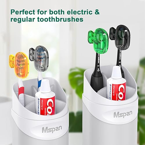 Miniatura 4 de Mspan Tapa de cepillo de dientes eléctrico protector de cabeza de cepillo, bonita cápsula de plástico con clip para cepillo de dientes, estuche de