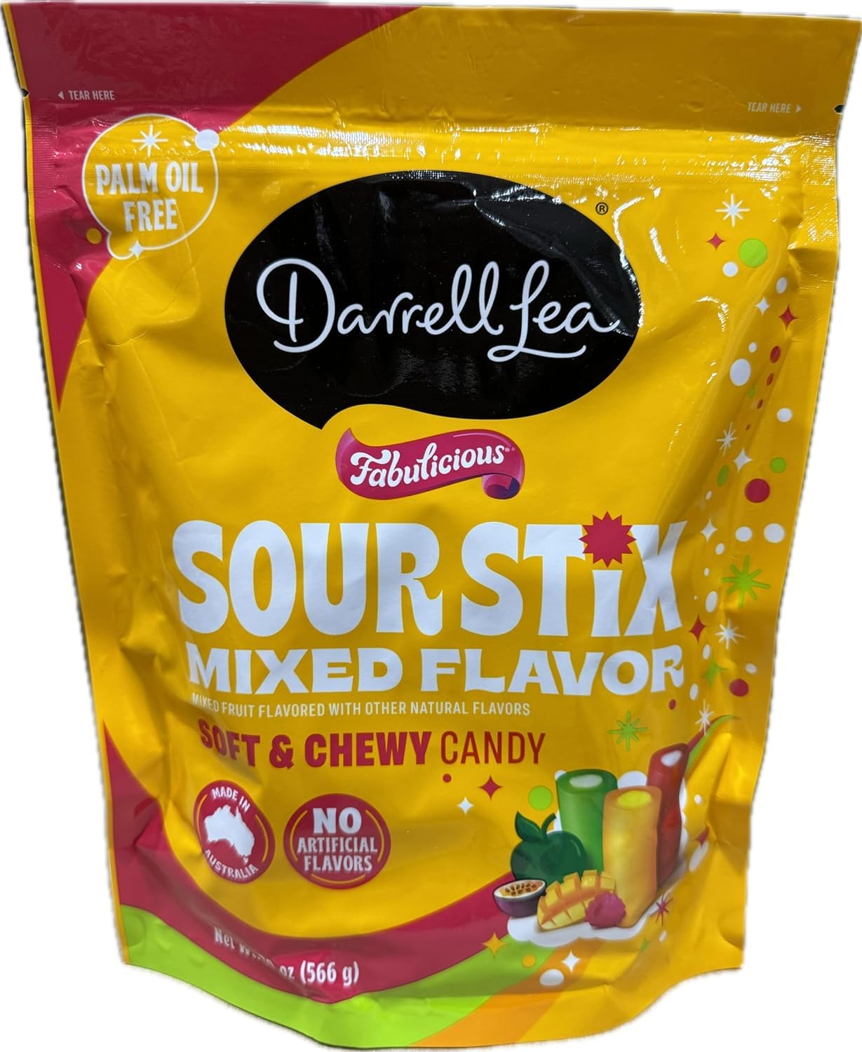 Amazon.com : Darrell Lea Fabulicious Mixed Flavors Sour Candy Stix