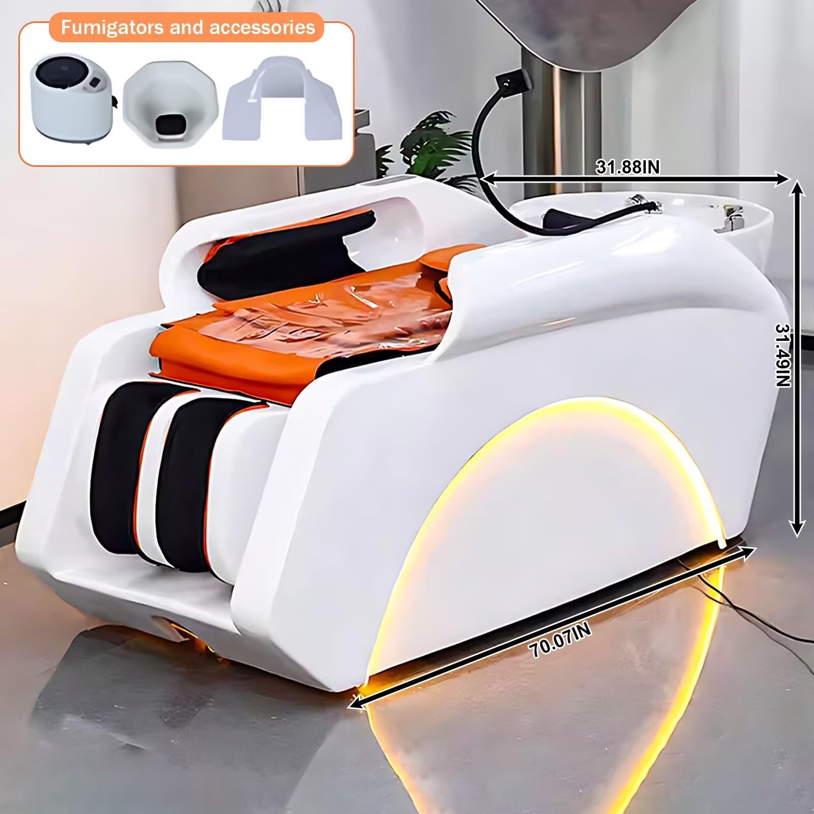 Lettino elettrico per shampoo, lettino da massaggio professionale per spa e