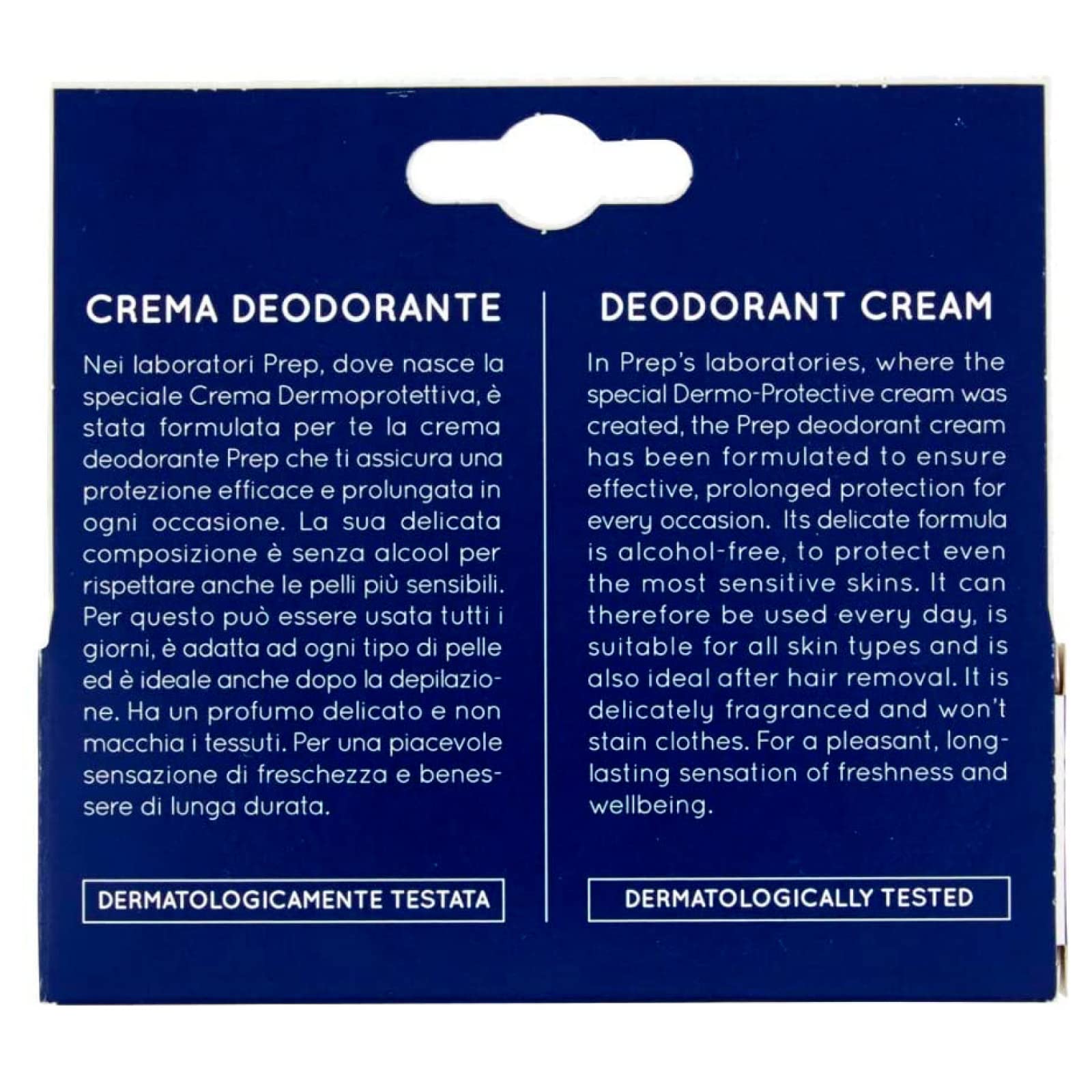 6x Prep Crema Deodorante per tutti i tipi di Pelle Antitraspirante Senza Alcool Per tutti i Giorni Profumo Delicato Sensazione di Freschezza Lunga Durata - 6 Flaconi da 35ml