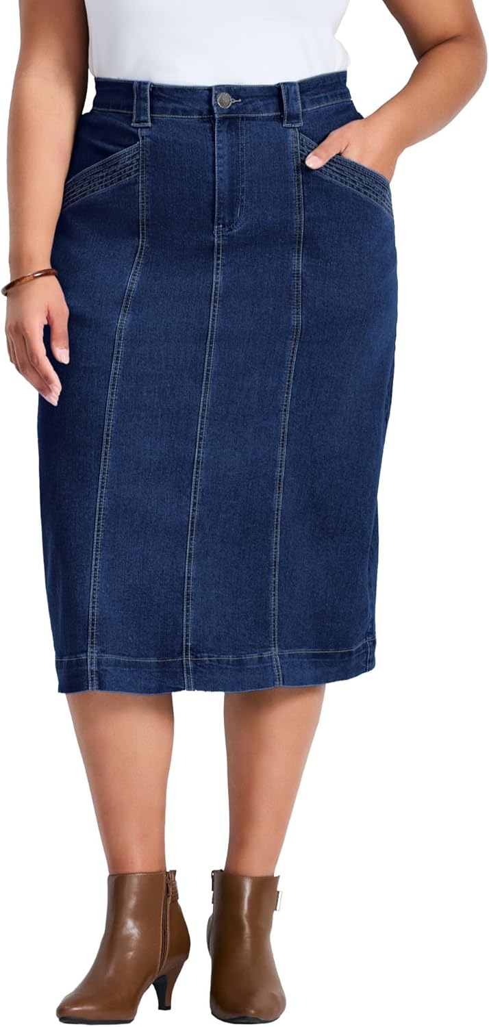 Avenue Women's Plus Size Taylah Denim Skirt