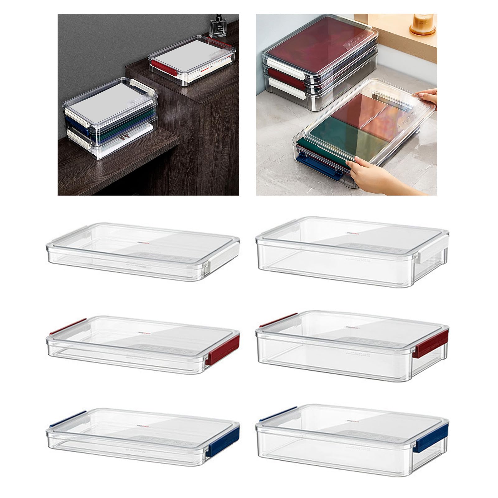 Caja transparente de almacenamiento de archivos, estuche de papel para documentos, organizador de escritorio de oficina, contenedor para escuela, oficina, organizadores apilables