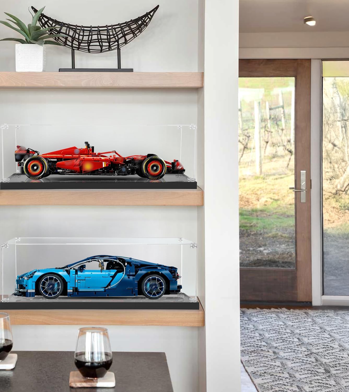 Acryl Vitrine für Lego DC Super Heroes 1989 Batmobile 76139, Organisation Vitrine für Lego 76139,42156,42083,42143,42096,42056,42115,42143,42125,42172, Größe:63x30x17 cm (Nur Display Case)