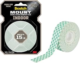 Scotch-Mount Indoor Double-Sided Mounting White Tape, 1 in x 125 in (10.4 ft), Features 3M Industrial Strength Adhesive, No Mess or Tools (314H-MED)