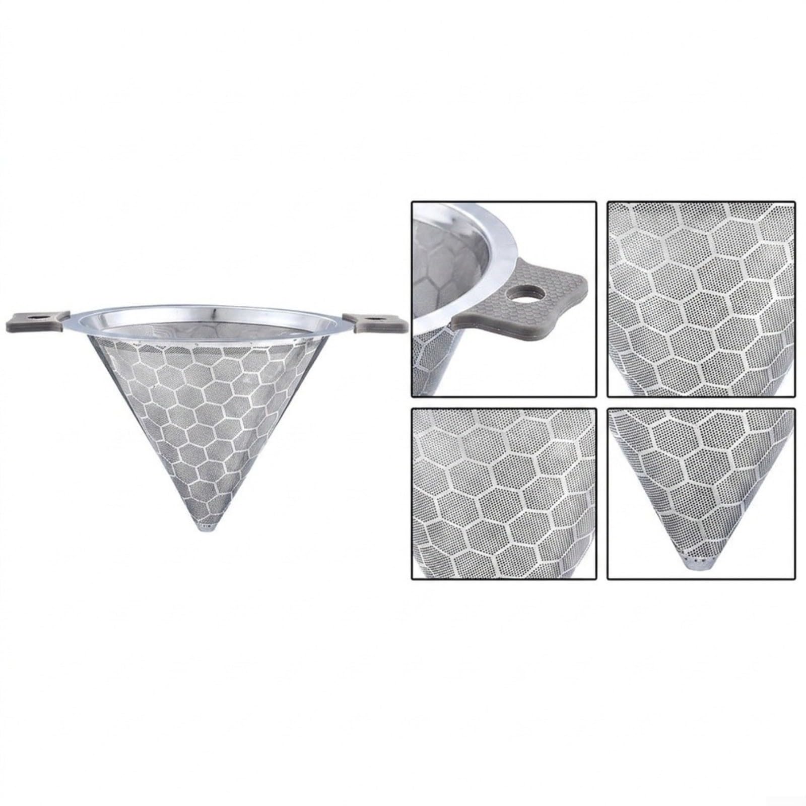 Sieb Edelstahl 30,5 cm Feines Mesh Küchensieb Suppenfilter | Teefilter Spülmaschinenfest Ergonomischer für griff Silber Teefilter