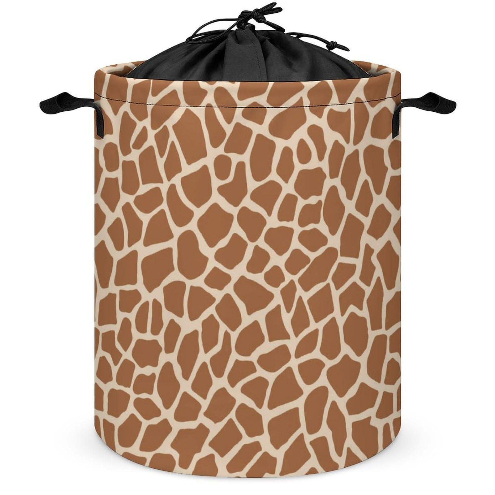Wlntrophic Drawstring Laundry Hamper, Giraffe Pattern Laundry Basket, Washing Basket with Handle