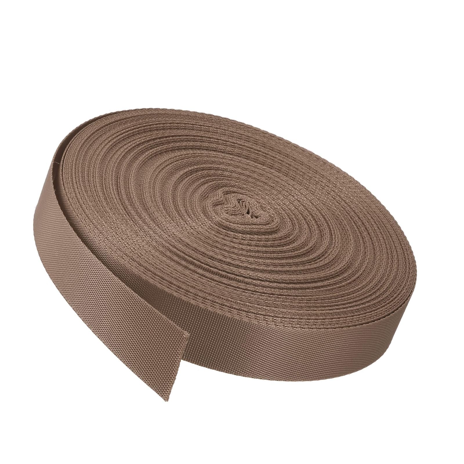 Unifizz Flat Nylon Webbing Strap – 1 Inch x 15 Yards Light Brown, Abrasion-Resistant for Pet Leashes, Bag Handles, Furniture Repair & Garden Ties