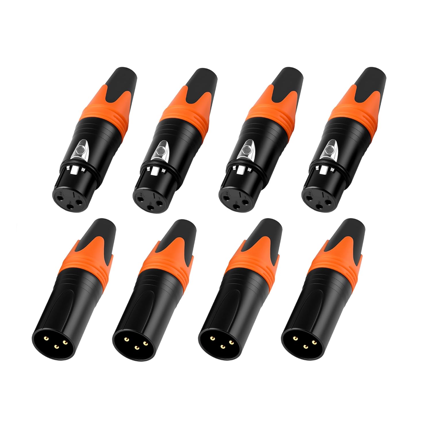 20 Pack XLR Male and Female Type Connector for DIY (Black 10 Pair)