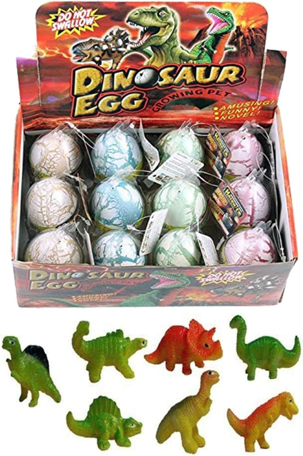 12Pcs Hatching Dinosaur Eggs, Novelty Magic Growing Pet Dinosaur Egg in Water, Easter Dino Egg Toys Gifts for Kids Party Supplies