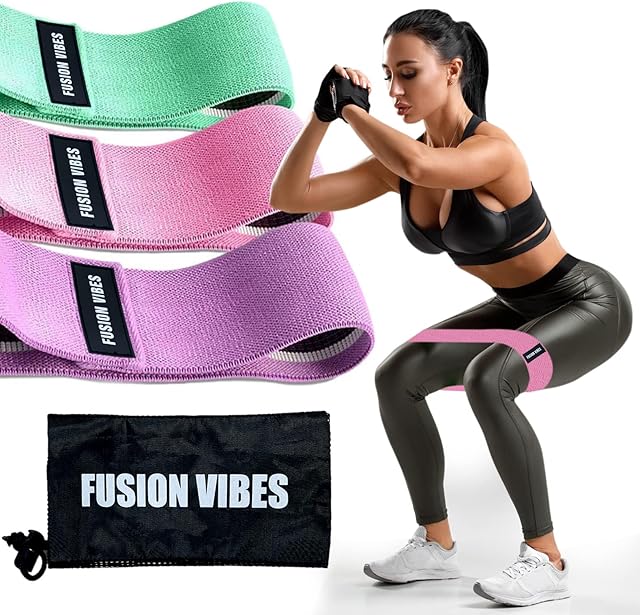 Premium Resistance Bands, Legs and Butt, Non-Slip Booty Bands, Glute Bands, Fabric Resistance Bands, Workout Fitness Bands for Hips & Women/Men/Beginners/Yoga, Athletes Strength Training, Fitness