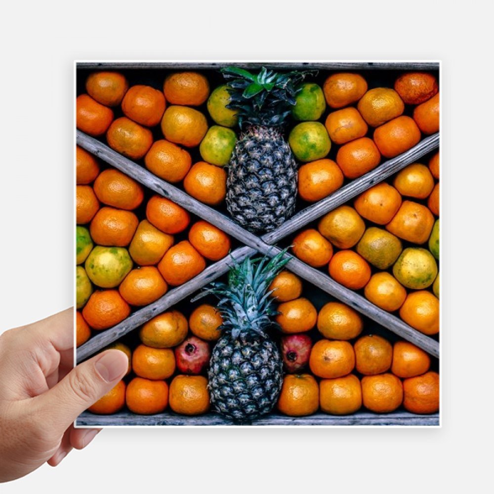 Autocollant carré fruits frais 20cm lot de 4 stickers déco multicolores