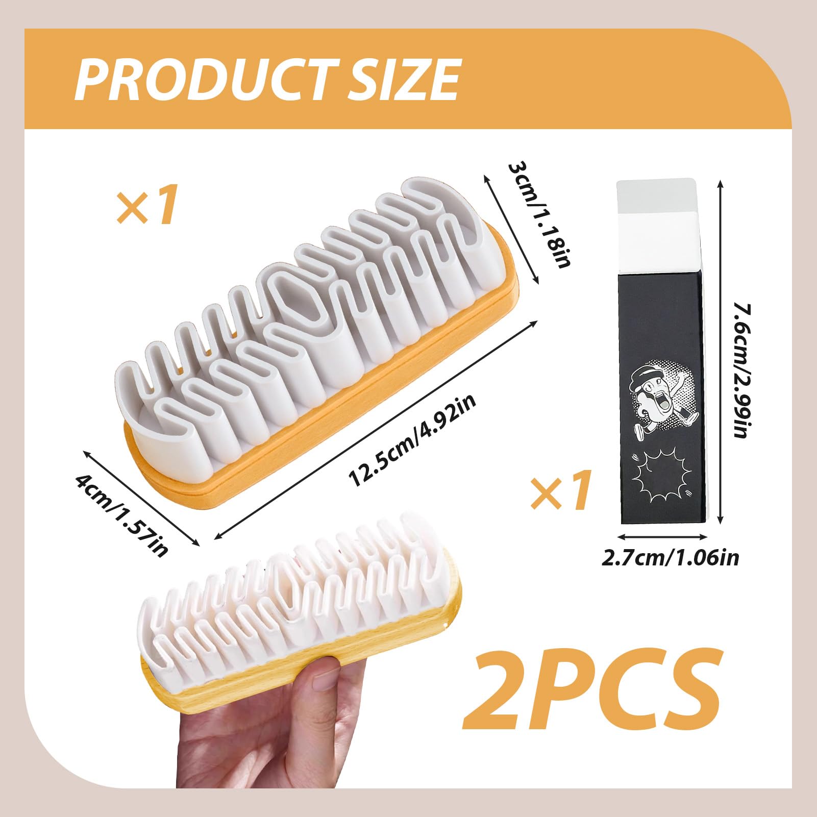 Suede Cleaner Cepillo Ante Zapatos, Juego de 2 Cepillo para Zapatos de Ante con Borrador de Limpieza, Cepillo para Limpiar Zapatos de Ante para Limpieza Protegiendo Todos los Cueros, Ante, Gamuza.