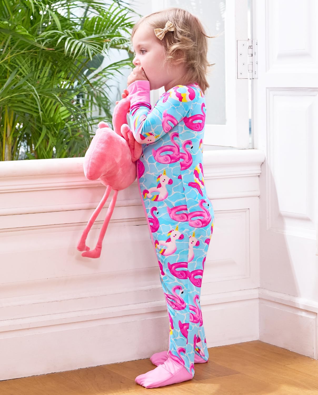 Viscose Derived from Bamboo Baby Footie Pajamas Convertible Newborn Sleeper for Baby Girl Zipper Onesie 0-24M - Image 6