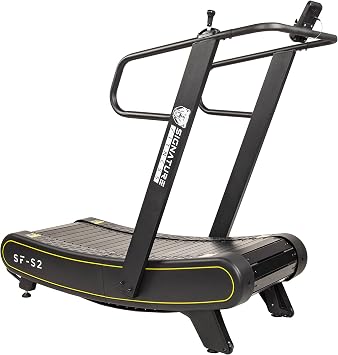 Signature Fitness SF-S2 Sprint Demon - Motorless Curved Sprint Treadmill with Adjustable Levels of Resistance - Drastically Increases Intensity of Running and Walking, Black, 1st Generation