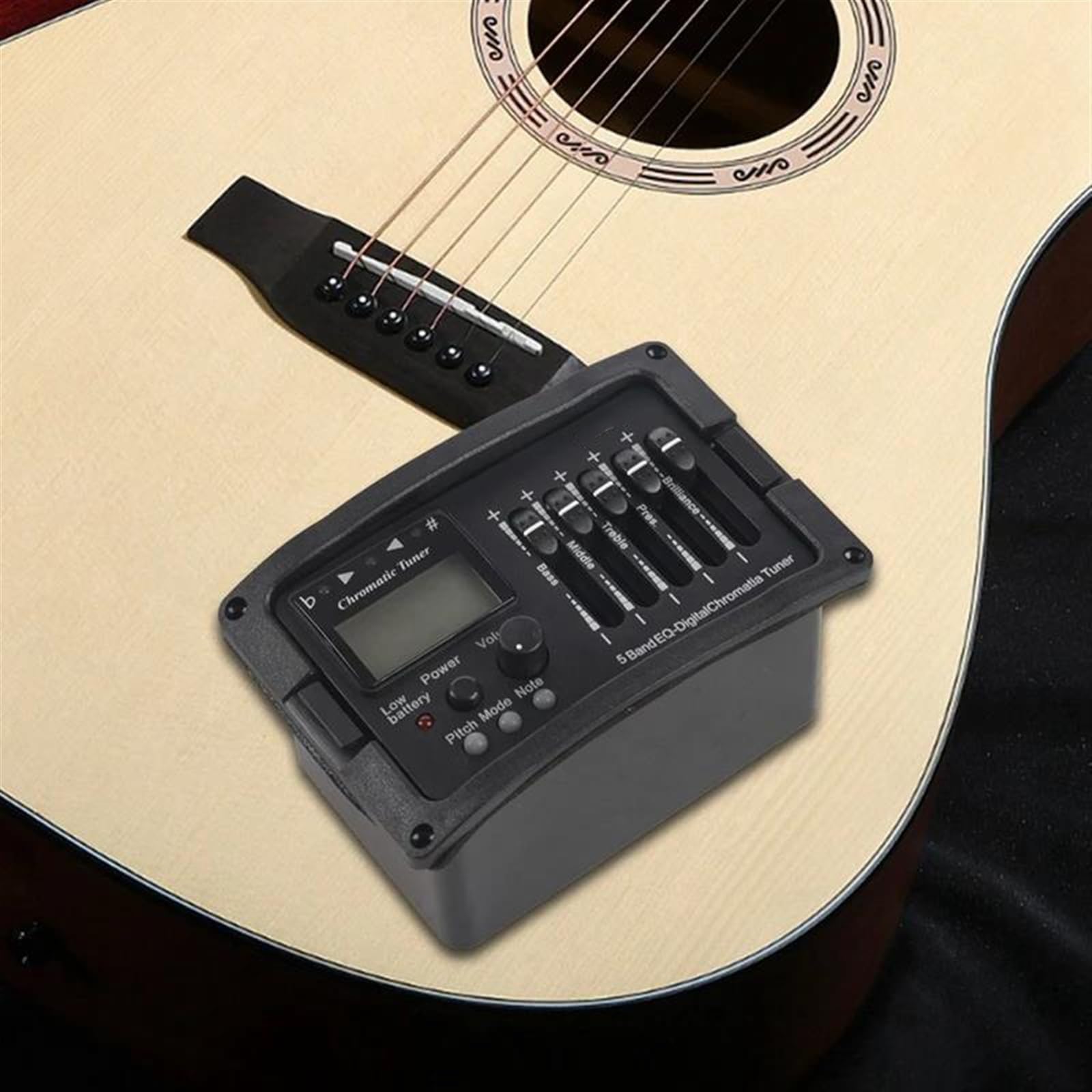 Pickup per strumenti ad arco Equalizzatore Preamplificatore EQ 2X 5 Bande Amplificatore Per Chitarra Acustica Classica Sintonizzatore Miscela Digitale Pickup Piezoelettrico