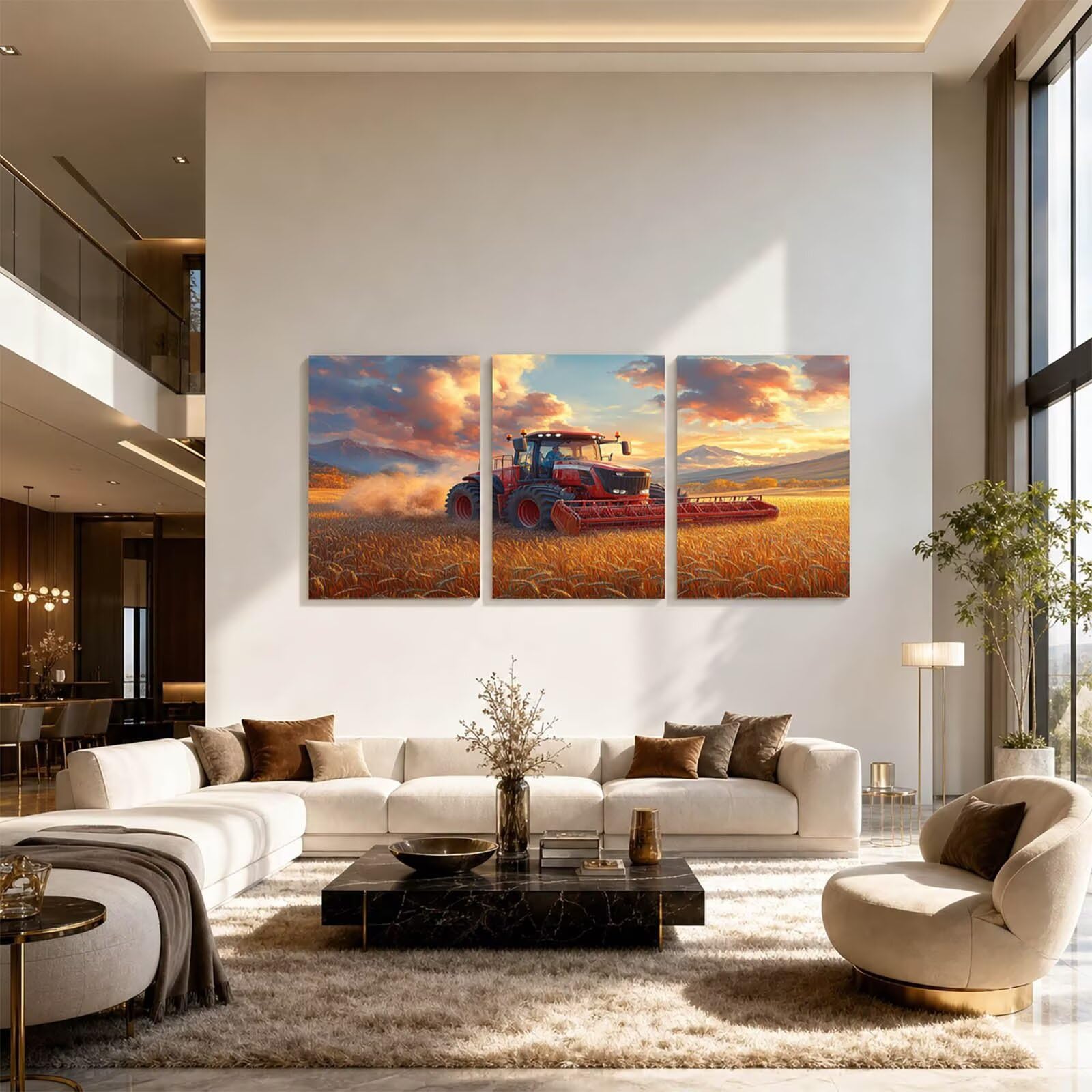 3 opakowania Luminescencja Malowanie Numery dla dorosłych Pole pszenicy Zestaw do aktywności manualnej dla dorosłych z rozpalonym pędzlem akrylowym i płótnem 45 x 35 cm*3 kolorowanki według numeru