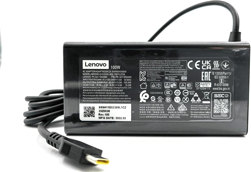 Original Replacement for Lenovo 100W USB Type C AC Adapter for Lenovo IdeaPad 5 Pro 16, Lenovo Yoga Slim 7 Pro 14IAP7, Compatible P/N: ADL100YLC3A, ADL100YDC3A, SA11D52396, GX21J75543, 5A11J62105.