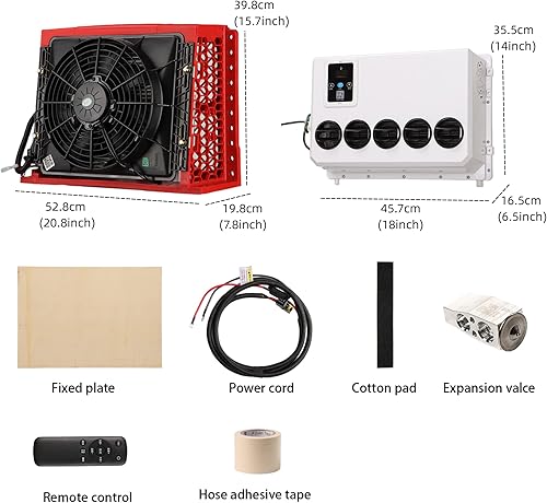 Miniatura 6 de Aire acondicionado de 12 voltios de corriente continua, aire acondicionado de caravana, camión, vehículo de ingeniería, camping, furgoneta,