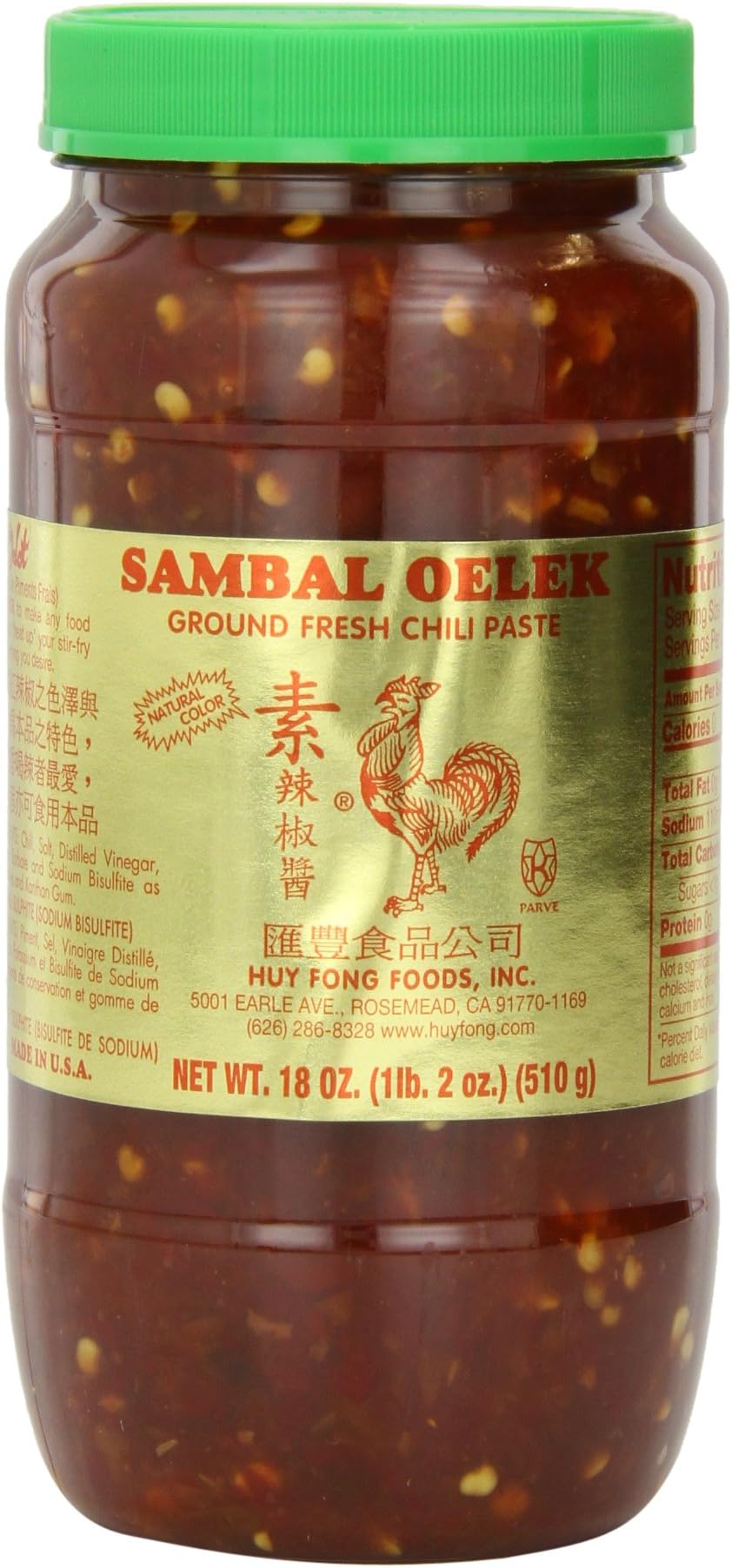 Huy Fong Sambal Oelek Chili Paste, 18 Ounce