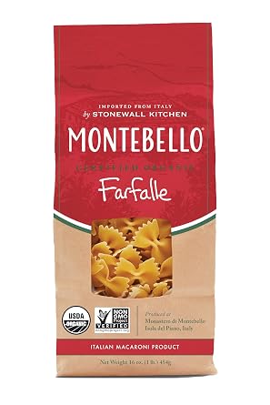 Montebello, Organic Farfalle Premium Italian Pasta, 16 oz.