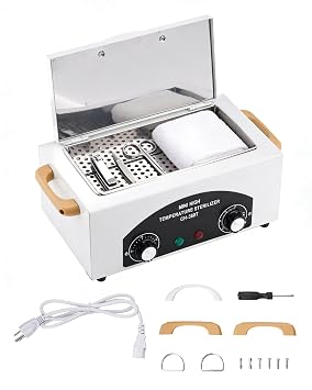 High-Temperature Cleaning Box for Metal Tools, 1.5L Capacity Dry Heat Nail Tool with Adjustable Timer 110V 300W, 122F-428F Cleaning Cabinet for Nail Salons, Dentals, Barbers & Home Use