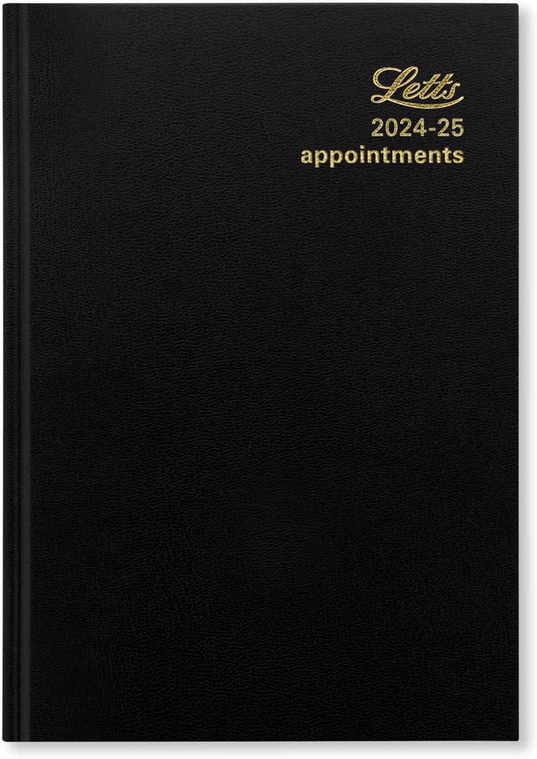 Letts of London Standard A5 academic 2024/2025 day to a page with appointments diary - black