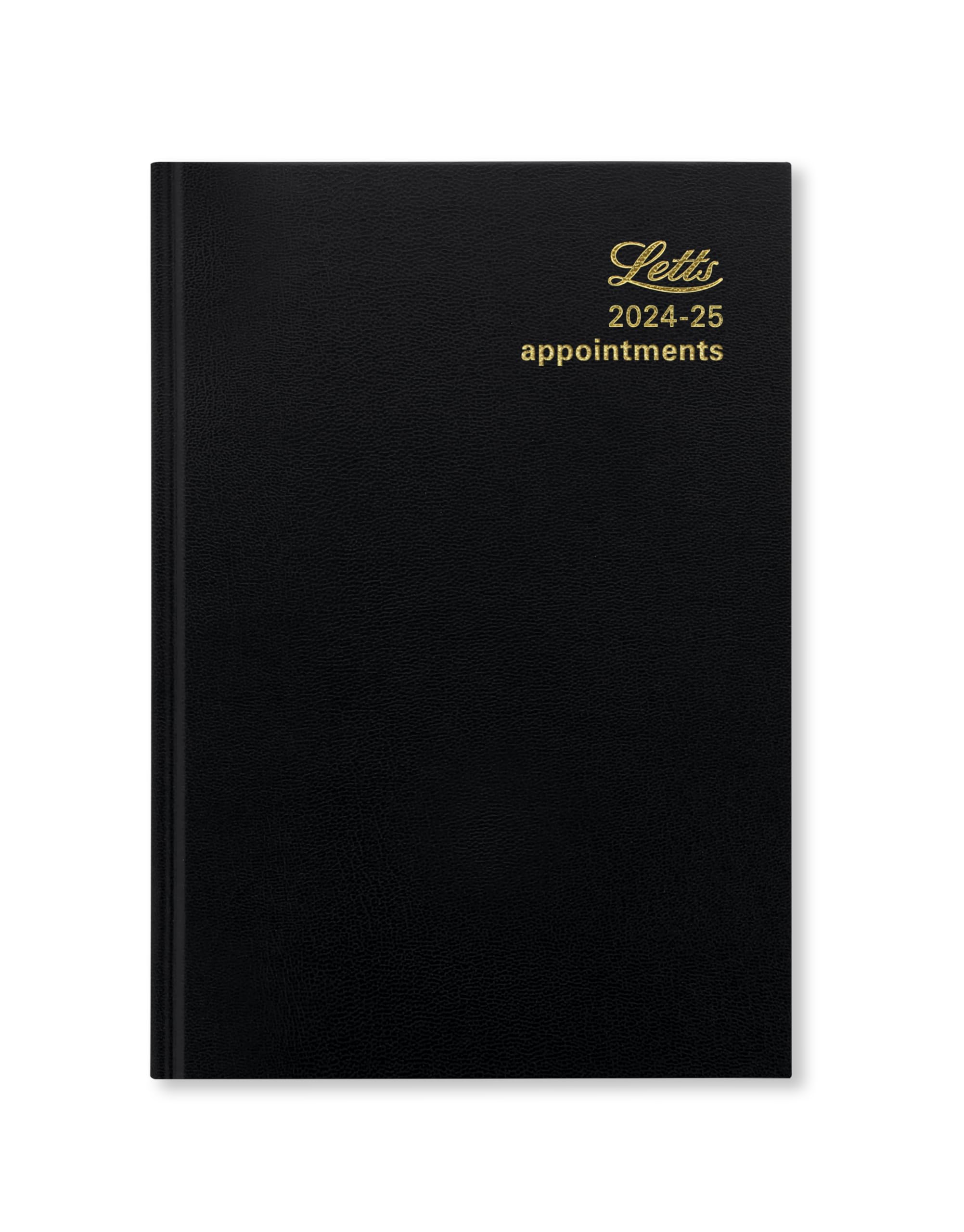 Letts of London Standard A5 academic 2024/2025 day to a page with appointments diary - black
